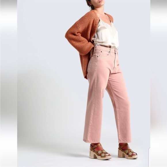 SLVRLAKE Grace Ankle Wide Leg Jeans in Blush - Picture 3 of 15
